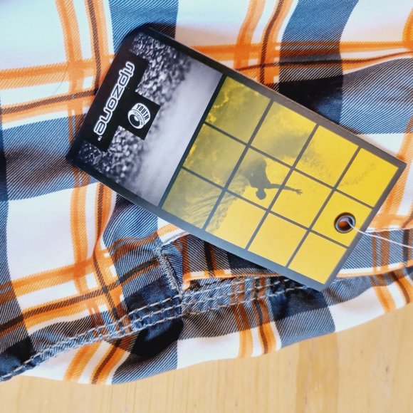 🎀 3/$30 NWT! Ripzone Boy's L Swim Trunks Orange /Grey Combo (3753) - Picture 5 of 11